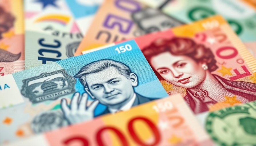 Close-up of colorful Australian banknotes related to moving overseas for work.