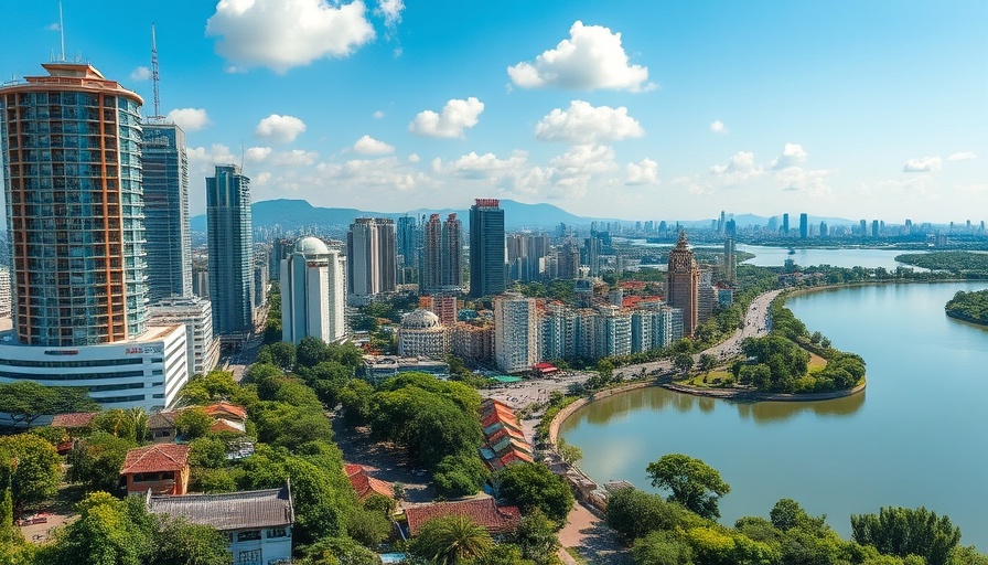 Vibrant Hanoi skyline over a lake, showcasing best hotels in Hanoi.