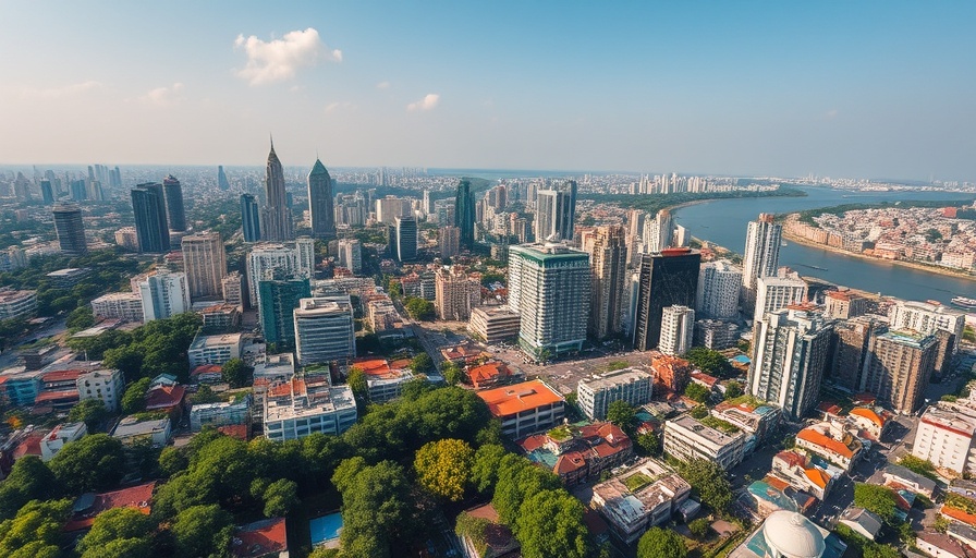 Aerial view of Hanoi showcasing where to stay in Hanoi.