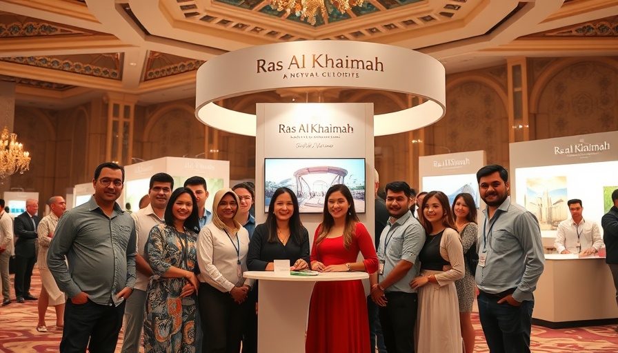 Group photo promoting Ras Al Khaimah wedding and MICE tourism.