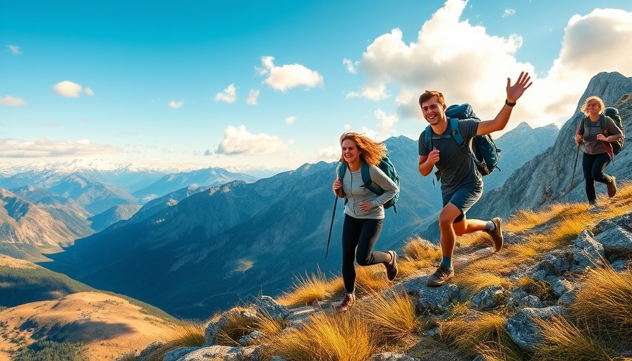 Hikers on mountain trail offering long-term travel tips.