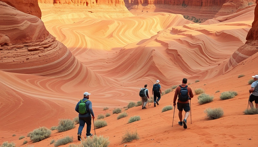 Adventurous hike in scenic US sandstone formations.