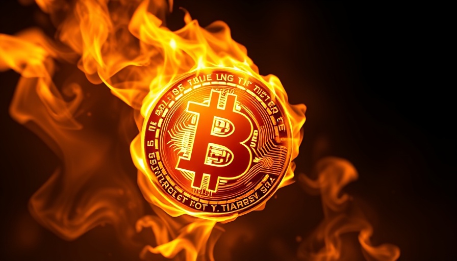 Fiery Bitcoin symbol in flames representing strategy bitcoin purchase.