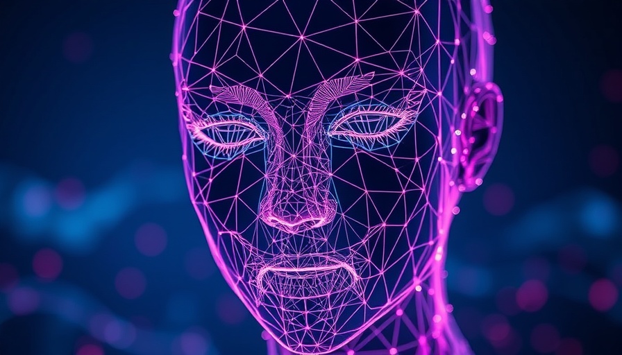 Abstract network face with digital interconnections