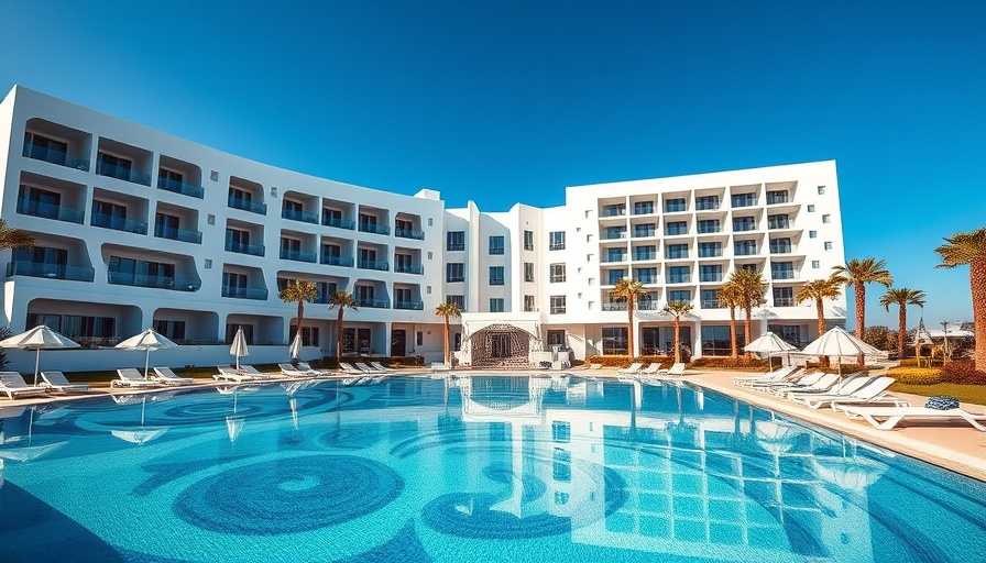 W Algarve hotel exterior view with artistic pool design.