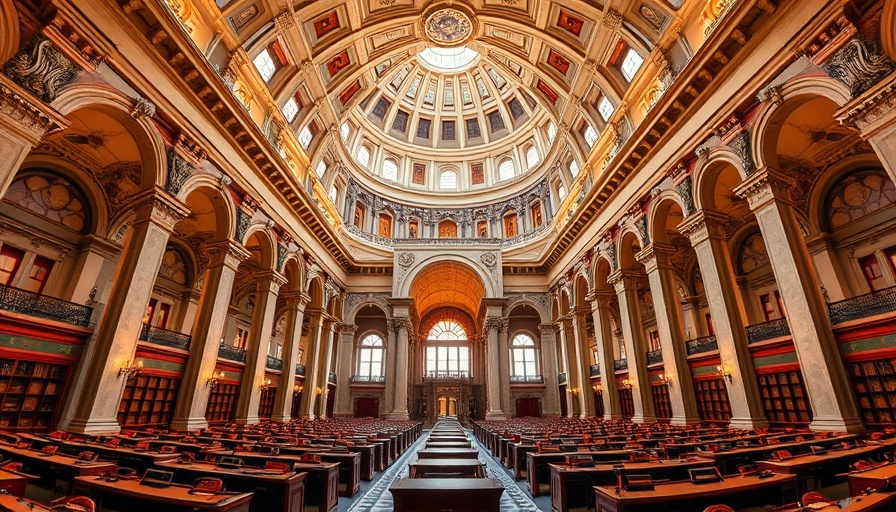Stunning interior of the Library of Congress with majestic arches.
