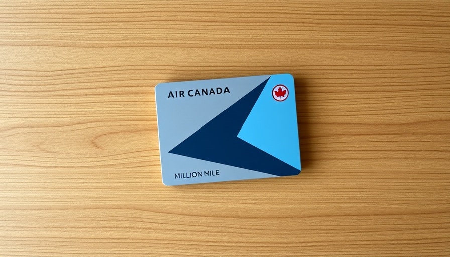 Sleek Air Canada Million Mile package with geometric design on a table.