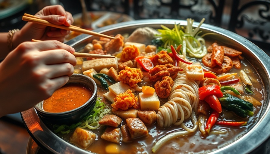 Vibrant personal hot pot experience in Manila with various ingredients.