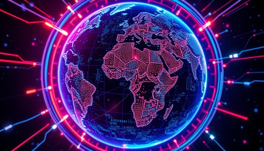 Futuristic Earth with neon lines showcasing global connectivity for Cboe Global Markets profit surge Q2 2025.