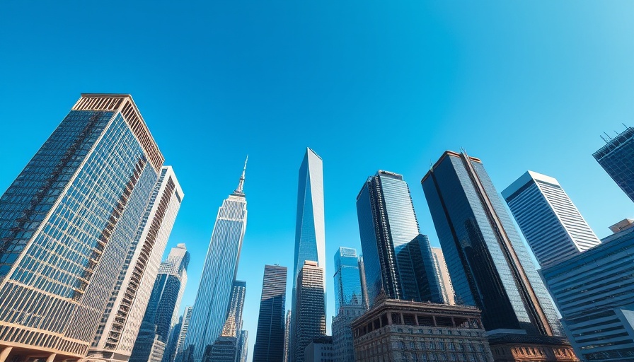 RWA Tokenization: Majestic skyline with modern skyscrapers.