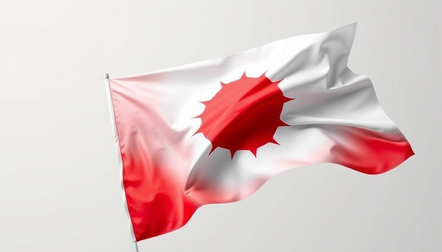 Stylized Japanese flag representing crypto derivatives and ETFs in Japan.