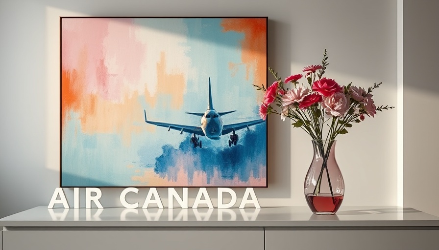 Air Canada logo with elegant aesthetics in gallery setting