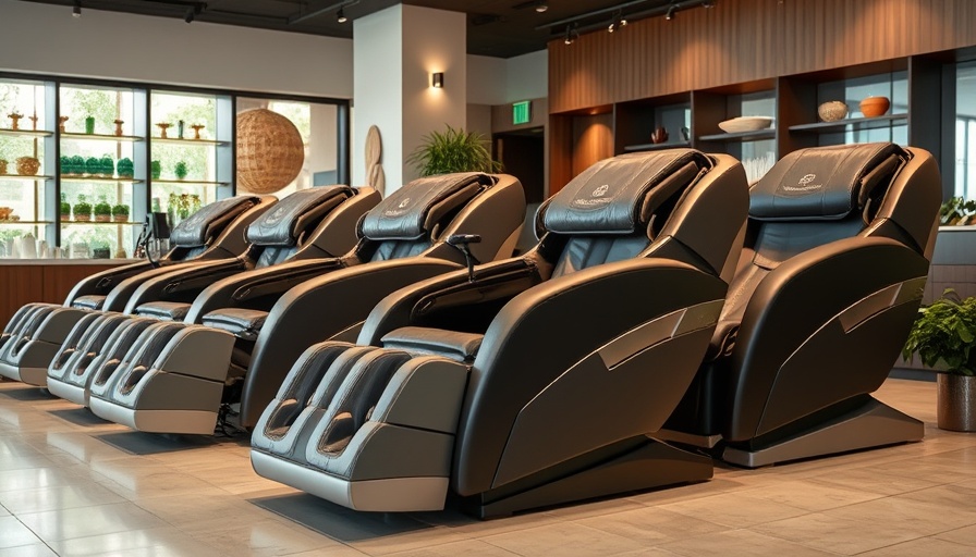 Uptown Bonifacio new wellness tech spot showcasing elegant massage chairs.