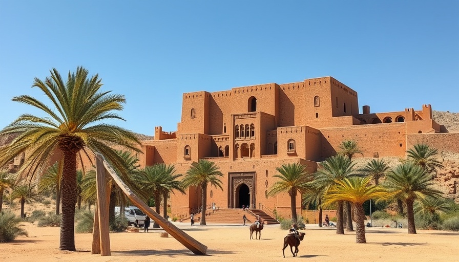 Visiting Aït Benhaddou's ancient Moroccan kasbah with palm trees