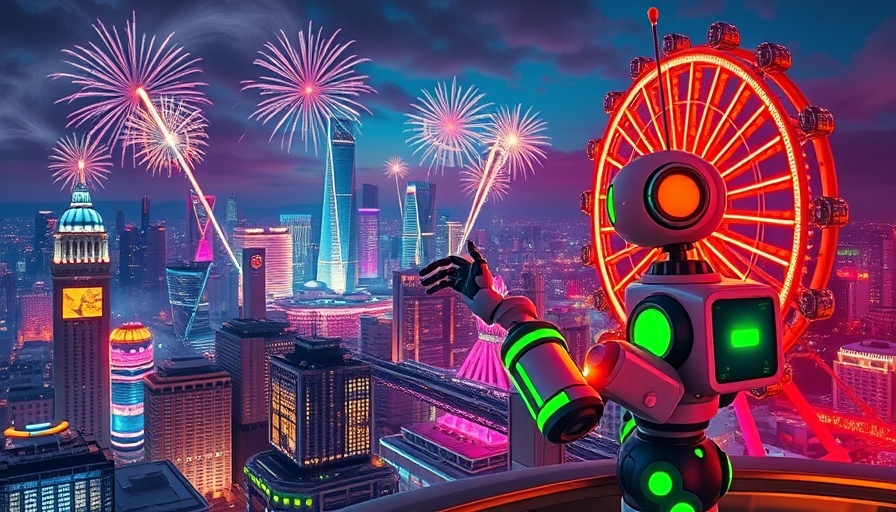 Futuristic scene of reimagined Singapore Flyer journey with vibrant fireworks.