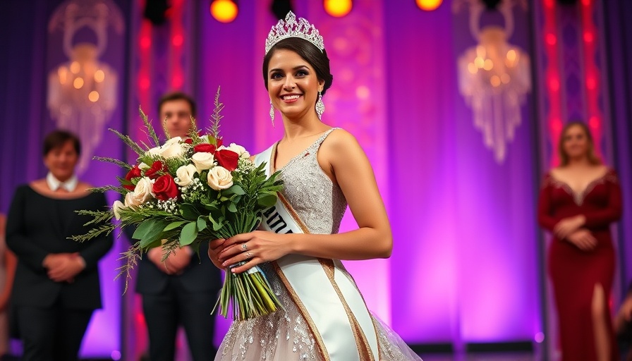 Joy Barcoma Miss Philippines Earth 2025 winner with bouquet and companions.