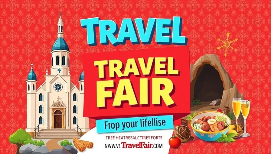 Regional Travel Fair in Tuguegarao City poster, colorful travel theme.