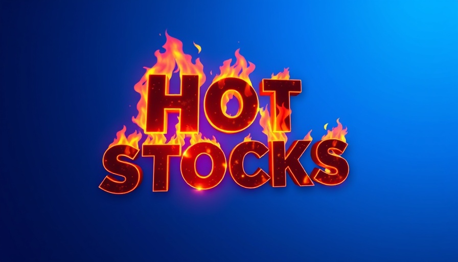 Fiery Hot Stocks text on blue VantagePoint A.I. background.