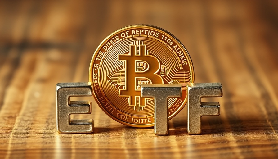 Gold Bitcoin and ETF cubes on rustic wood, Brevan Howard Bitcoin ETF Investment.