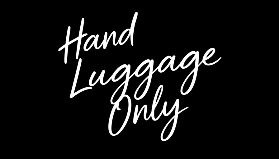 Handwritten 'Hand Luggage Only' logo design.
