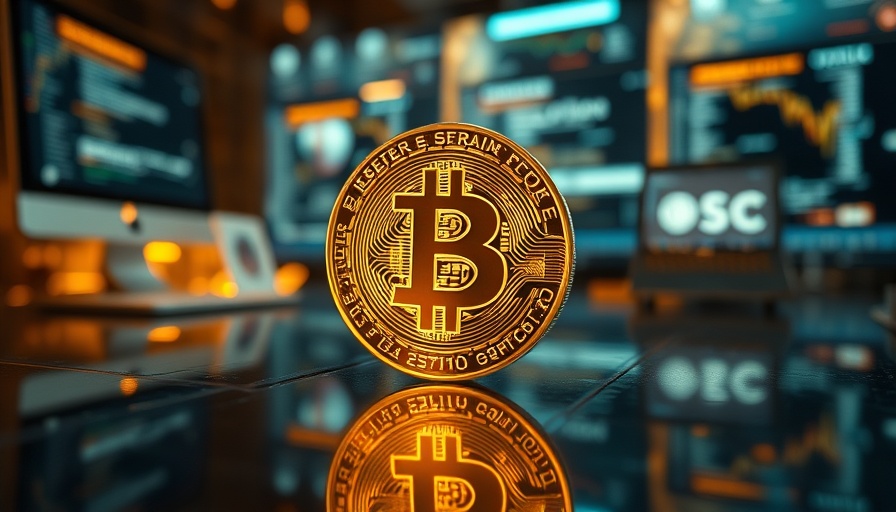 Glowing Bitcoin coin with digital background, Bitcoin price below $115,000.