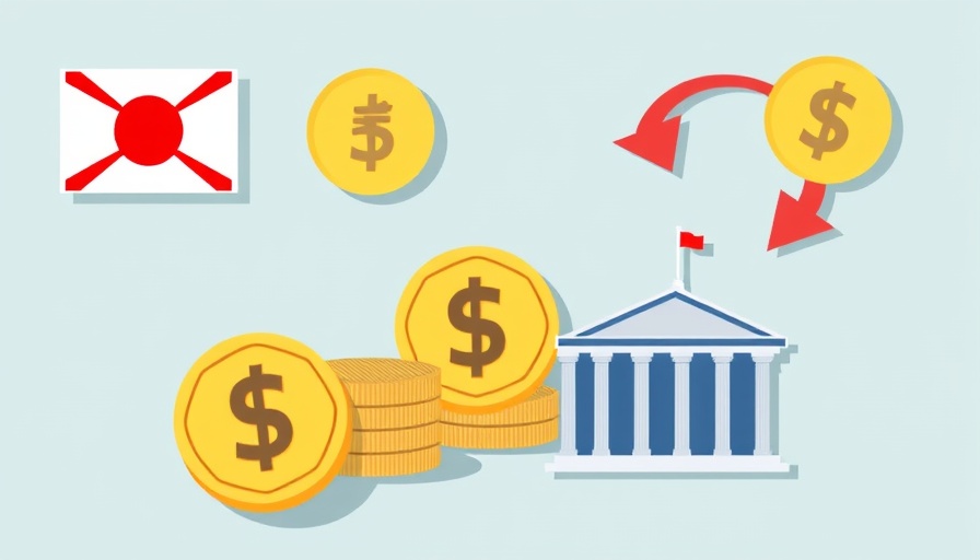 Illustration of Japan yen-backed stablecoin with yen coins.