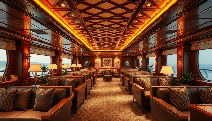 Luxurious lounge on M/S Viking Glory with stylish decor.
