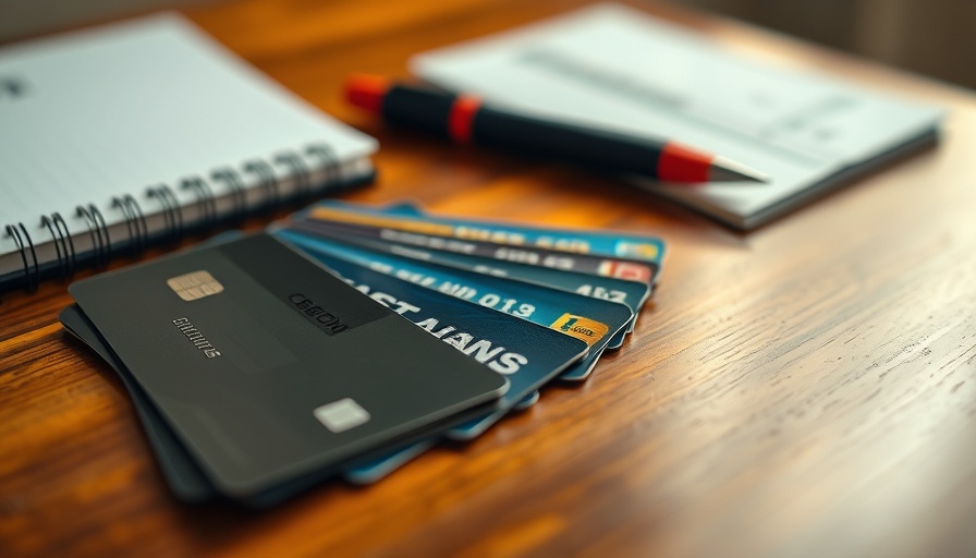 Array of credit cards on table indicating fee waiver options.