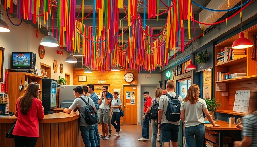 Colorful reception at one of the best hostels in Mexico City.