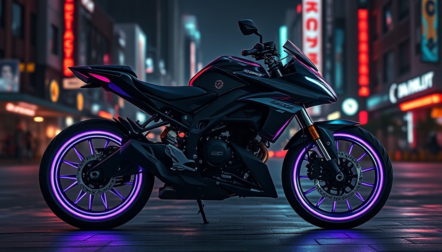 Bitget Smarter Speed Challenge futuristic motorcycle in neon cityscape.