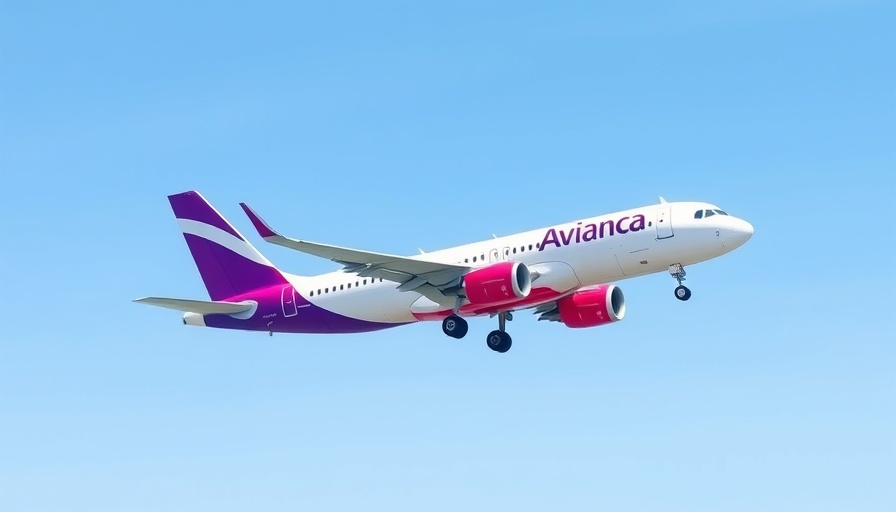 Avianca plane flying under clear blue sky