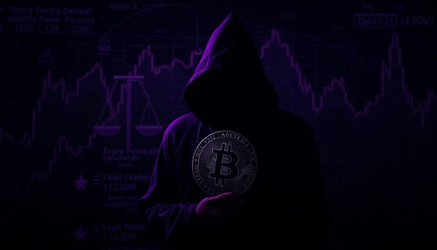 Abstract crypto extradition implications illustration with silhouetted figure.