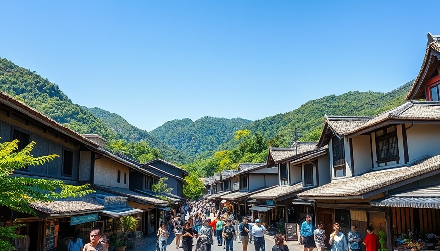 Traditional village in Tohoku Japan with thatched roofs.