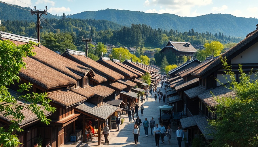 Tohoku Japan travel guide: Traditional village with thatched roofs.