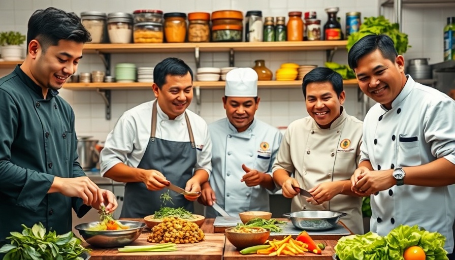 Filipino chefs in a kitchen embracing culinary heritage.