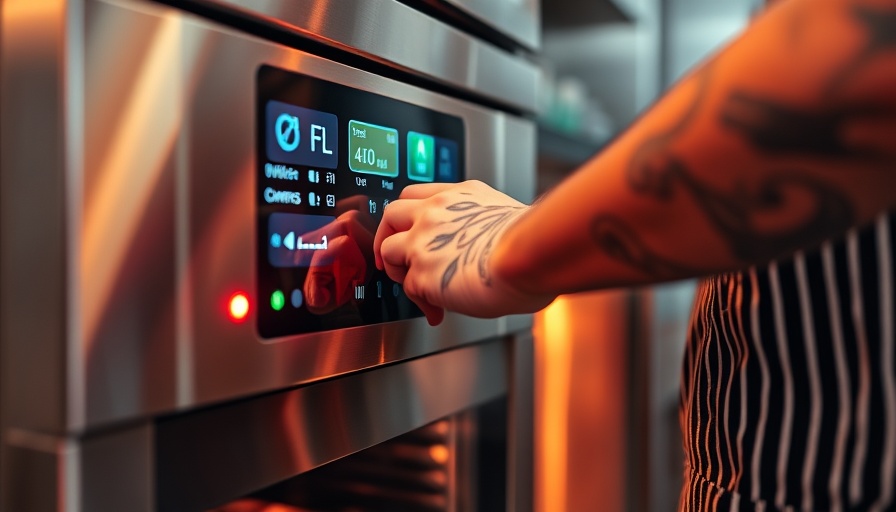 Operating industrial kitchen control panel for safety