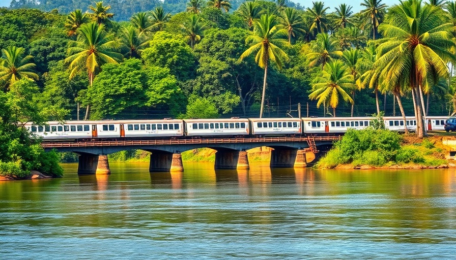 Ro-Ro Car Train Service in Goa crossing a river bridge
