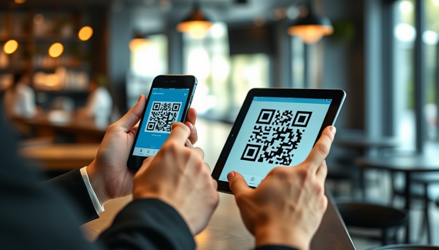 Future of QR Codes in Everyday Life: Smartphone scanning QR in a cafe.