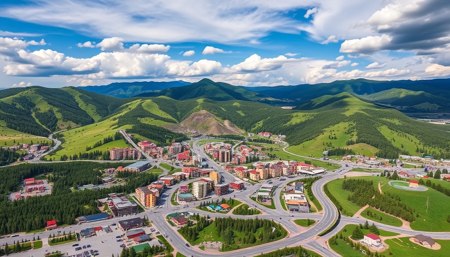 Scenic aerial view of Park City, Utah for adult adventures.