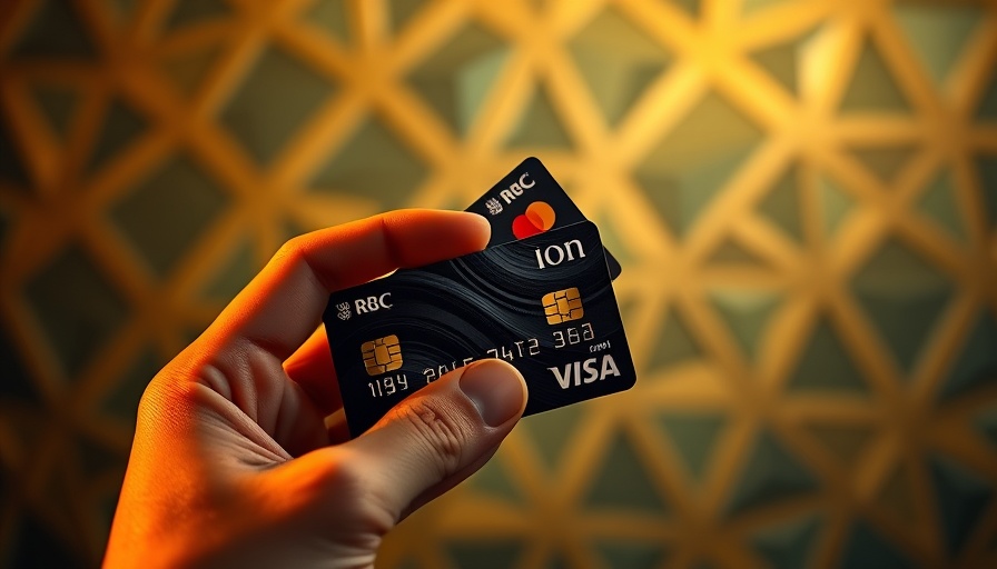 RBC ION Visa cards held against geometric background