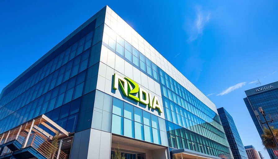 Nvidia building with logo against blue sky, Nvidia AI Infrastructure Surge