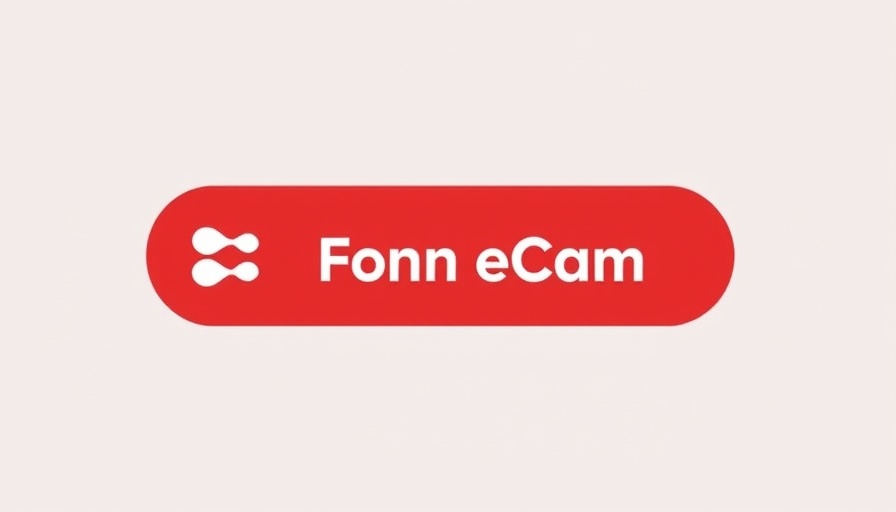 Red button with white text and logo for stock market action