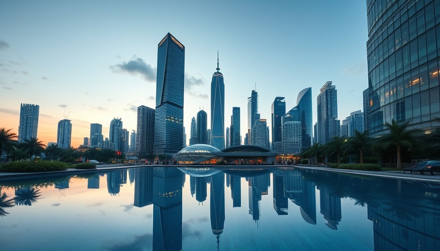 GHA Discovery Status Match urban oasis with skyscrapers and pool.