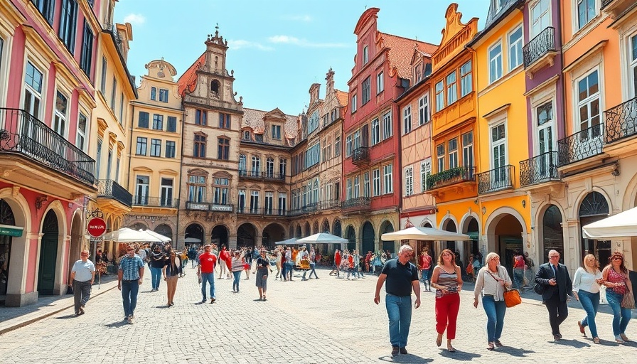 Vibrant baroque architecture in European square, budget-friendly city break.