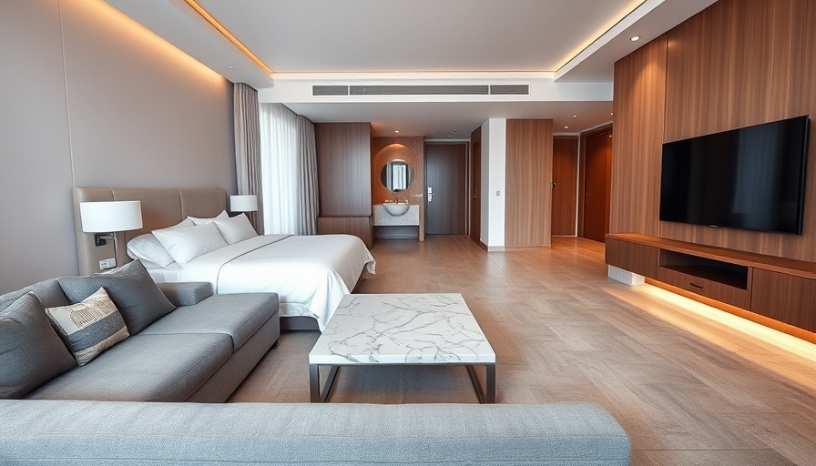 Luxurious modern hotel room for World of Hyatt Fall 2025 Promotion.