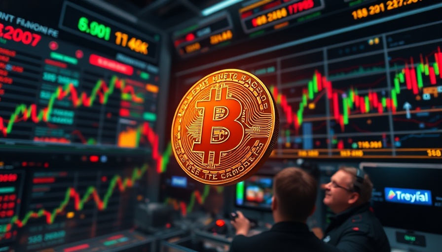 Dynamic market scene showing cryptocurrency impact.