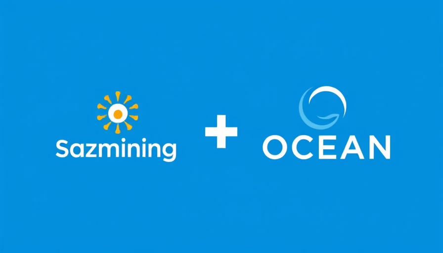 Sazmining and OCEAN integration logos on blue background.