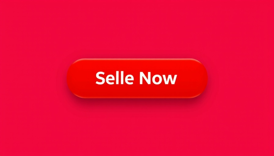 Bold red button with white text design