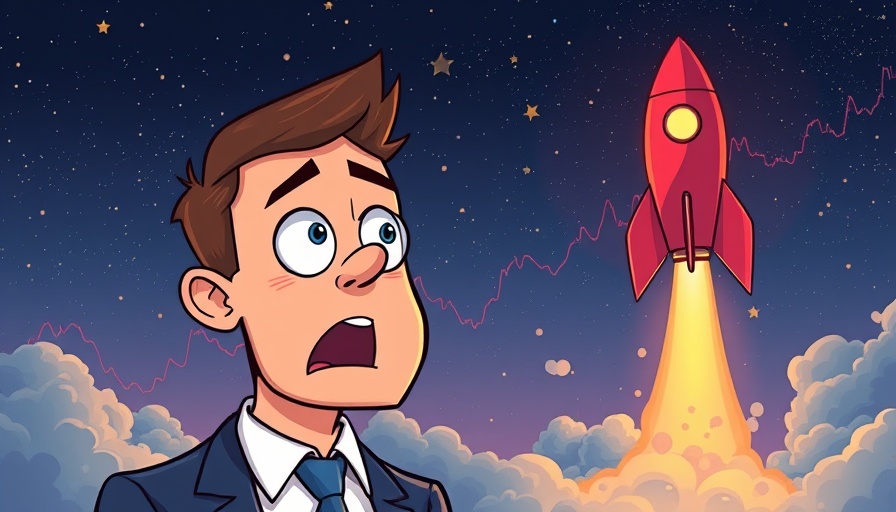 Bitcoin Price Forecast visual with startled man and rocket