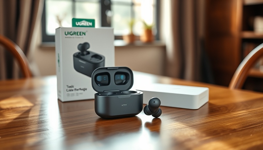 UGREEN Clipbuds Magic True Wireless Earbuds with packaging on a table.